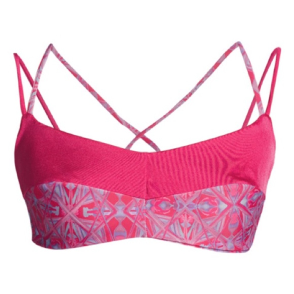 Silvia Tcherassi Harriet Bikini Top Magenta Kaleidoscope with bag included
